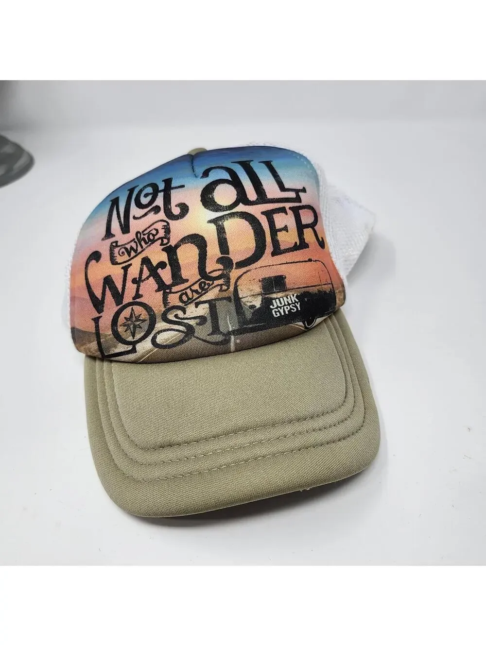 Junk Gypsy Trucker Hat Not All Who Wander Are Lost Western Cap